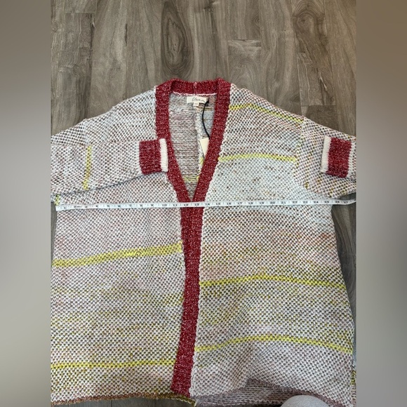 Elan Multicoloured Open Front Cardigan Soft Side Slits One Size NWT - Picture 9 of 12